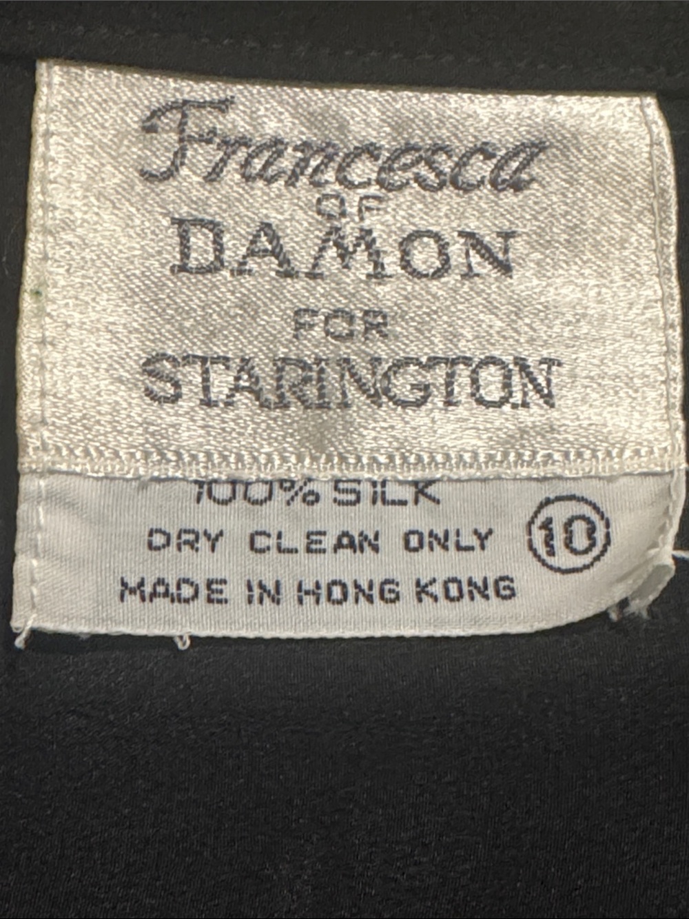 Vintage silk Francesca of Damon Black Long-Sleeve Collared Women's Blouse - Picture 13 of 13
